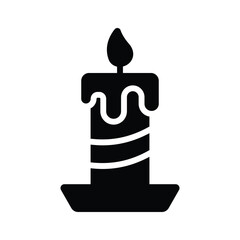 Obraz premium Burning candle icon symbolizing light, peace, and celebration.