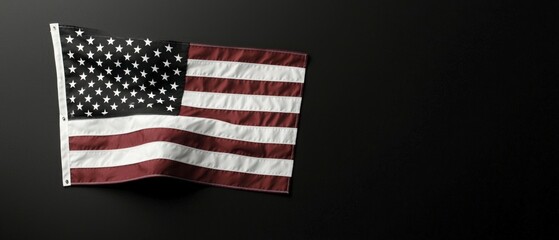 Obraz premium American Flag On Dark Background