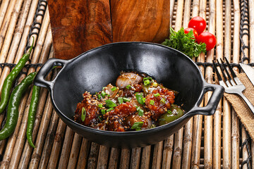 Fried spicy chicken chili