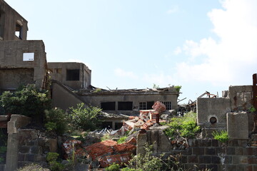 Abandoned Hashima Island, Historic Ruins of Gunkanjima, Japan