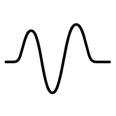Simple  Pulse Black Icon. Minimalistic Heartbeat Signal.