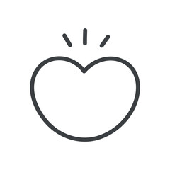 Obraz premium Cute heart shape icon. Abstract romantic emoji symbol. Kawaii St. Valentine day sticker. Hand drawn illustration isolated on a white background. Vector 10 EPS.