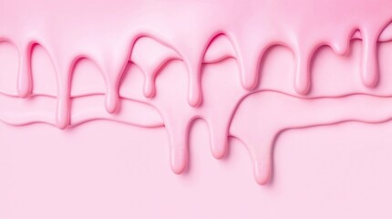 Pink paint dripping on pink background