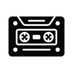 An icon of cassette in modern style, multimedia device vector