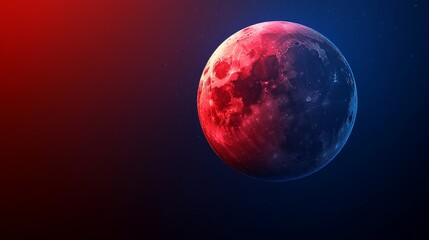 Abstract Red Blue Planet Global Network Technology Digital Sphere