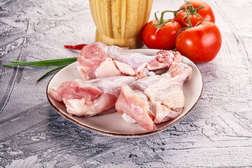 Raw turkey shoulder wing for cooking