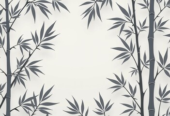 Naklejka premium Subtle Bamboo Leaf Pattern in Gray: A Versatile and Elegant Design for Textiles, Web Design, and Print Materials. Add a Touch of Nature to Your Creations.