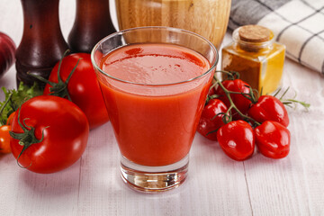 Fresh Tomato juice in the glass