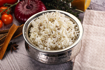 Indian cuisine jeera basmati rice