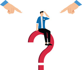 Argument, Blame and Shame. The Big Hand Points at the Businessman.