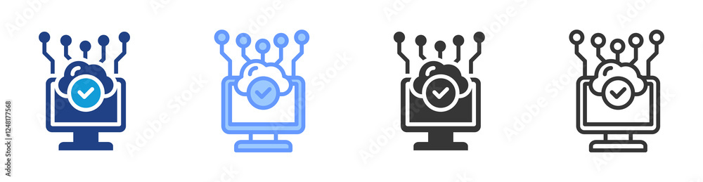 Aufkleber Edge computing icon set multiple style collection