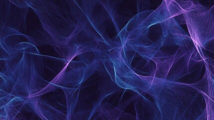 Abstract background with AI data flow with interconnected nodes and glowing waves