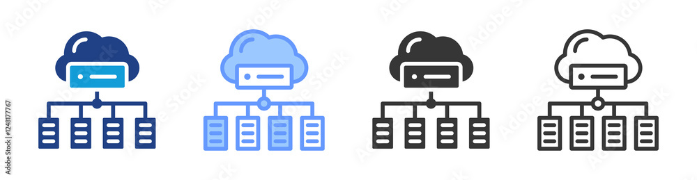Aufkleber Workload balancing icon set multiple style collection