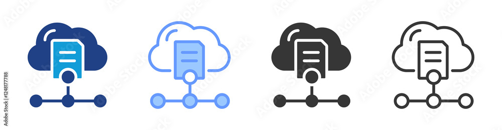 Aufkleber Cloud resource icon set multiple style collection