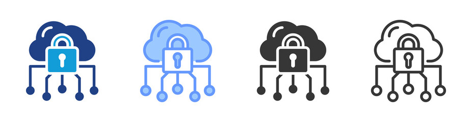 Hybrid cloud outline icon
