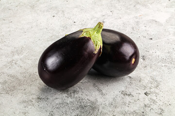Raw ripe organic eggplant vegetable