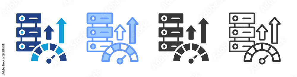 Aufkleber Resource optimization icon set multiple style collection