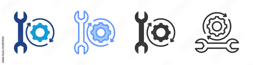 Poster Automation tool icon set multiple style collection