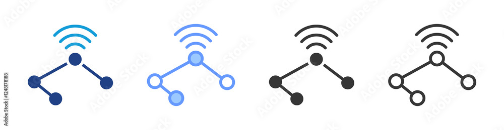 Poster Seamless connectivity icon set multiple style collection