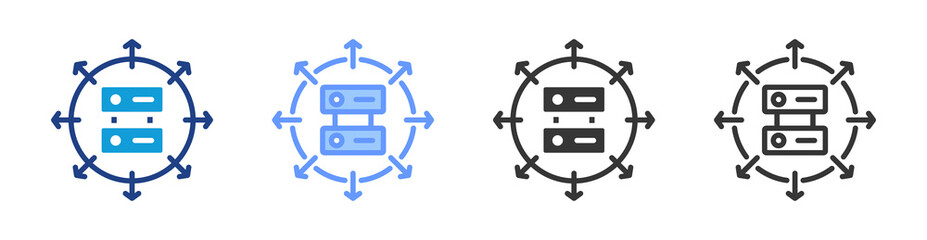 Load distribution icon set multiple style collection