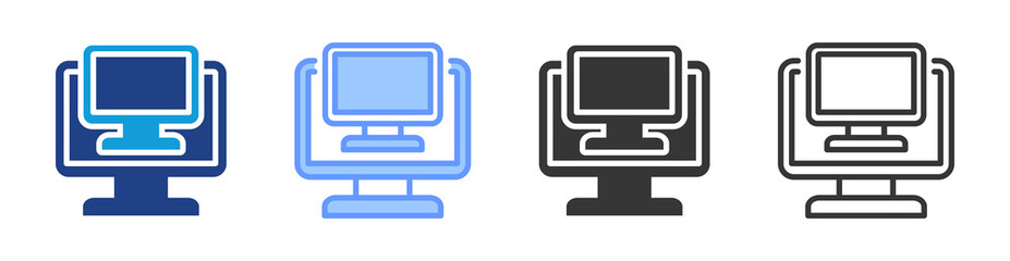 Virtual desktop icon set multiple style collection