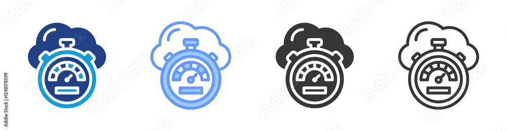 Aufkleber Latency reduction icon set multiple style collection