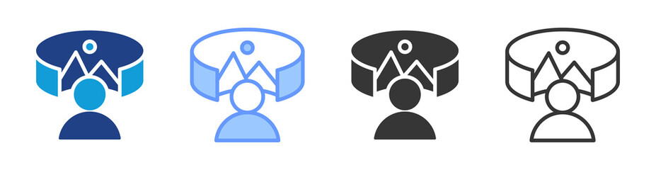 Virtualized environment icon set multiple style collection