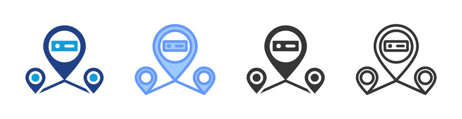 Data mobility icon set multiple style collection
