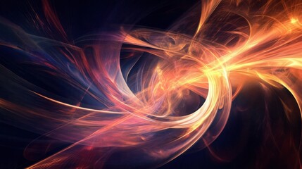 Obraz premium Digital abstract background with smooth curved lines and neon glow accents