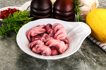 Marinated baby octopus snack appetizer