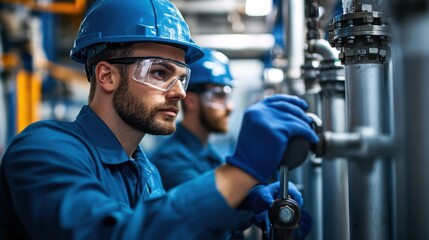 Engineers testing for chlorine levels in water, ensuring they are within safe limits