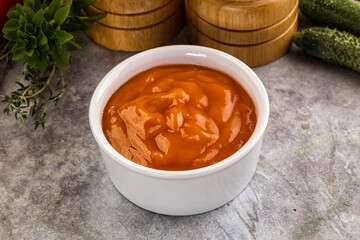 Tasty burger sauce in the bowl