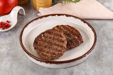 Grilled beef burger cutlet minced meat