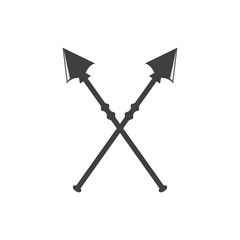 Black spears crossed icon