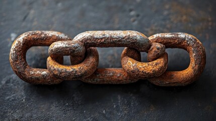 Obraz premium Rusty Chain: A Macro Photograph of Interlinked Metal Links
