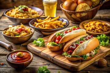 Mouthwatering game day feast!  Soccer snacks, football food, and championship eats photographed for your enjoyment.