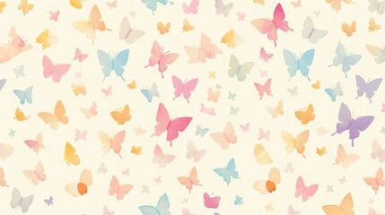 Pastel Butterflies and Ribbons for Easter Celebration Background