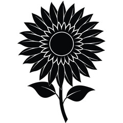 sunflowersilhouette illustration on white background