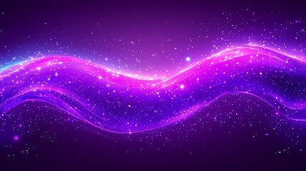 Fototapeta premium Abstract Purple Galaxy Nebula Cosmic Dust Particle Wave Energy Flow Background