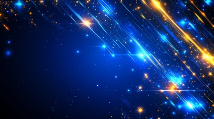 Fototapeta premium Abstract Blue and Gold Light Streaks Background Design for Technology or Futuristic Projects