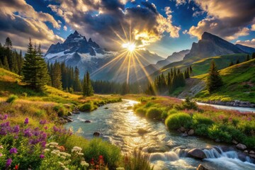 Obraz premium Pure scenery, majestic mountains untouched by man.