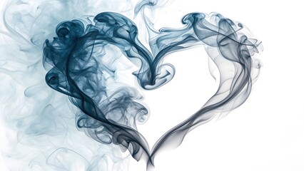 Heart-Shaped Smoke Ethereal and Romantic Abstract Art V1