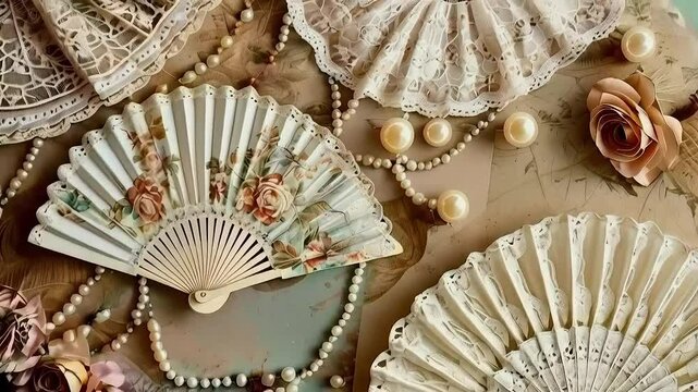 papper fan flower with pearls