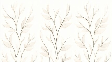 Elegant botanical pattern featuring delicate leaves on a soft background for design use