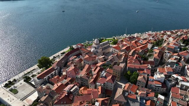 Aerial view of the Roman Catholic Diocese of &Scaron;ibenik, Croatia.