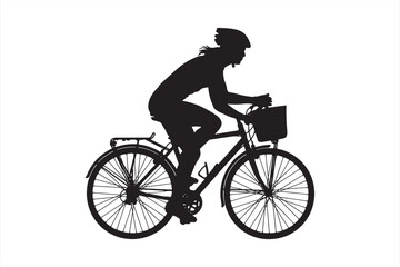 Bicycle Rider Female Silhouette Clipart