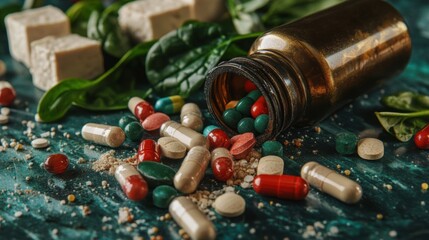 Exploring Vibrant Supplements Tabletop Macro Photography Natural Light Close-Up Colorful Capsules
