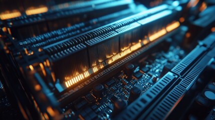 RAM memory inside the computer, AI generated images