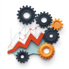 Business growth strategies gears of success in an industrial environment