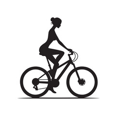 Obraz premium Woman on a bicycle silhouette vector illustration